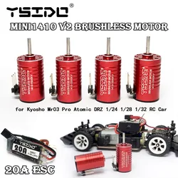 YSIDO Mini 1410 V2 2580KV 3580KV 5580KV 9580KV 1525 motore Brushless 20A ESC per Kyosho Mr03 Pro Atomic DRZ 1/24 1/28 RC Car