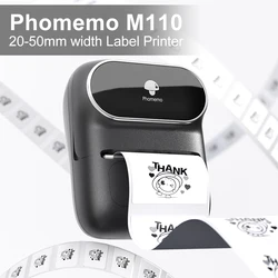 Phomemo M110 Thermal Label Printer Sticker Wireless Mini Printer Barcode Bluetooth Label Maker Price Tag Printers for PC & Phone