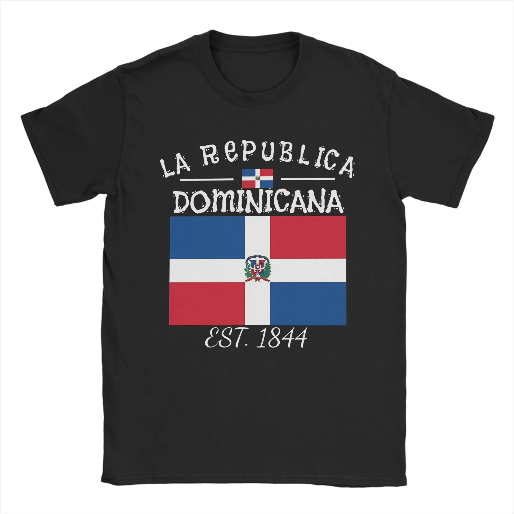 República Dominicana EST. Camiseta gráfica dominicana 1844, masculina, feminina, algodão, camiseta, roupas