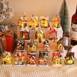 New Christmas Decorations Festival Resin Cabin Colorful Luminous House Desktop Decoration Resin Desktop Decoration New Ornament