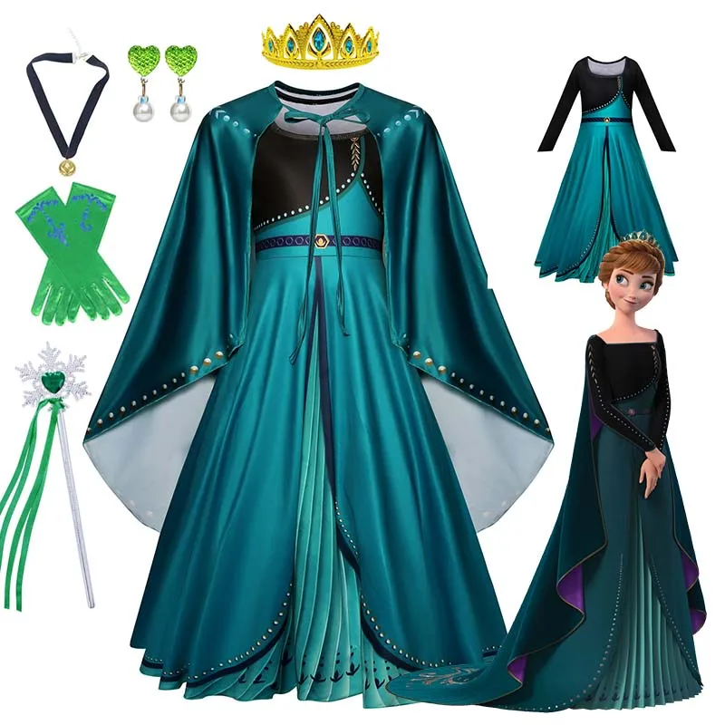 

Disney Frozen Elsa Snow Queen Princess Dress Girls Costume Halloween Kids Role-play Carnival Children Birthday Party Dress