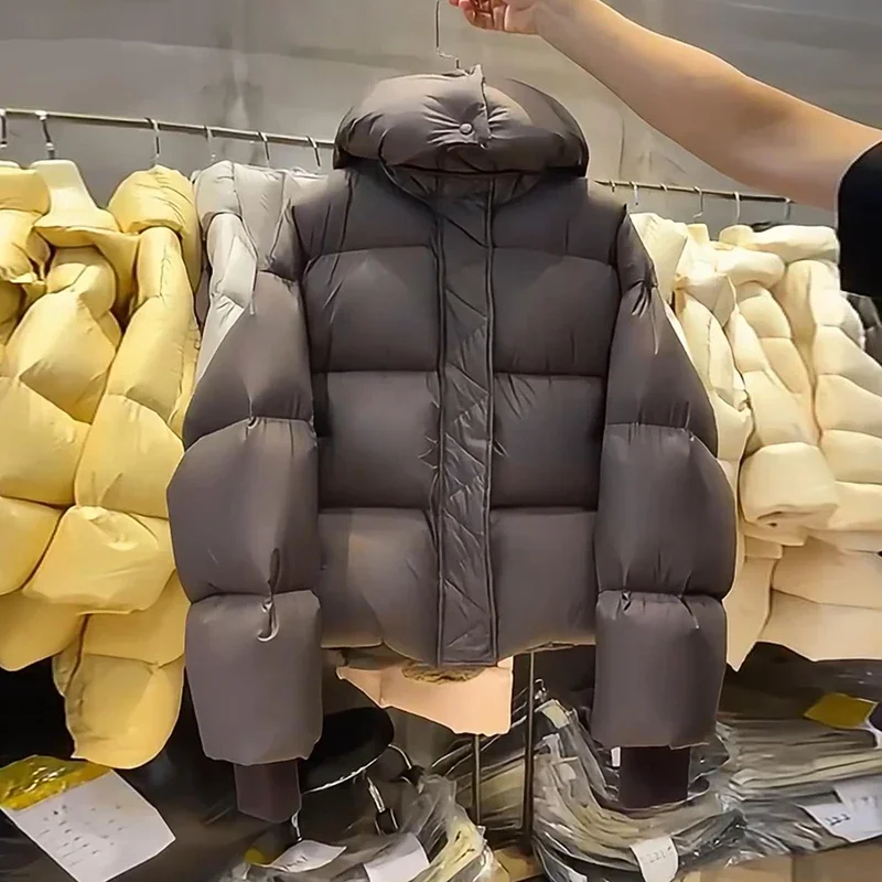 90% Witte Eendendons Vrouwen Donsjacks 2025 Nieuwe Vrouwelijke Stand Kraag Puffer Jas Casual Losse Parka Met Capuchon