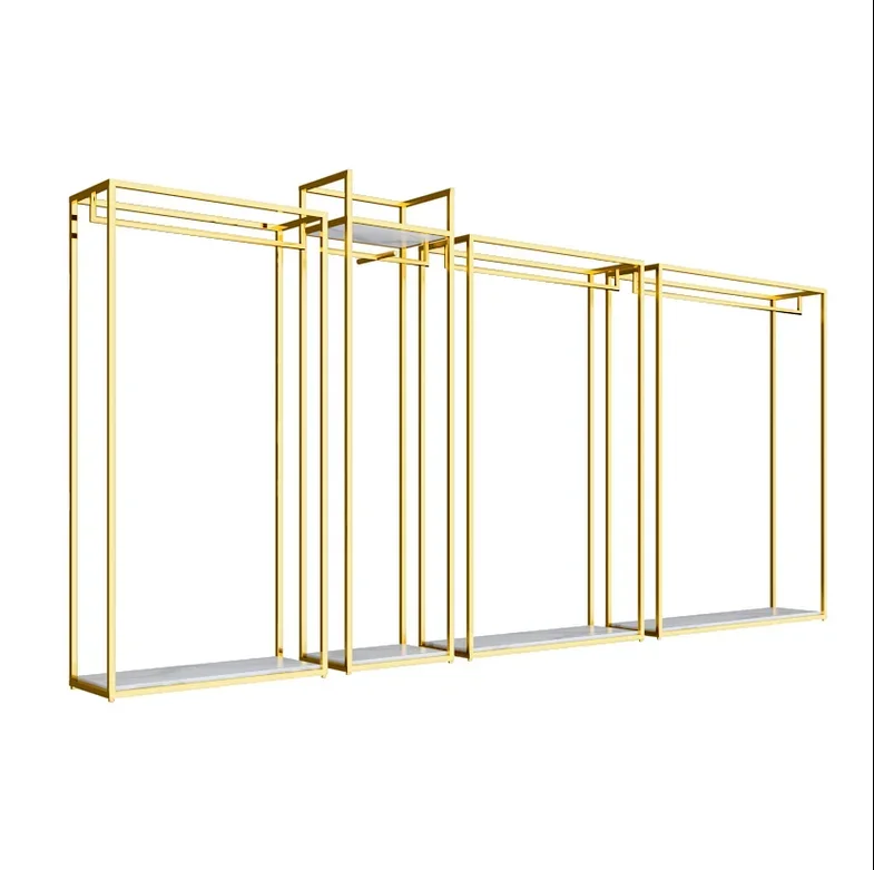 

Wedding dress rack, high-end clothing store display rack, floor mounted gold dedicated studio dress rack