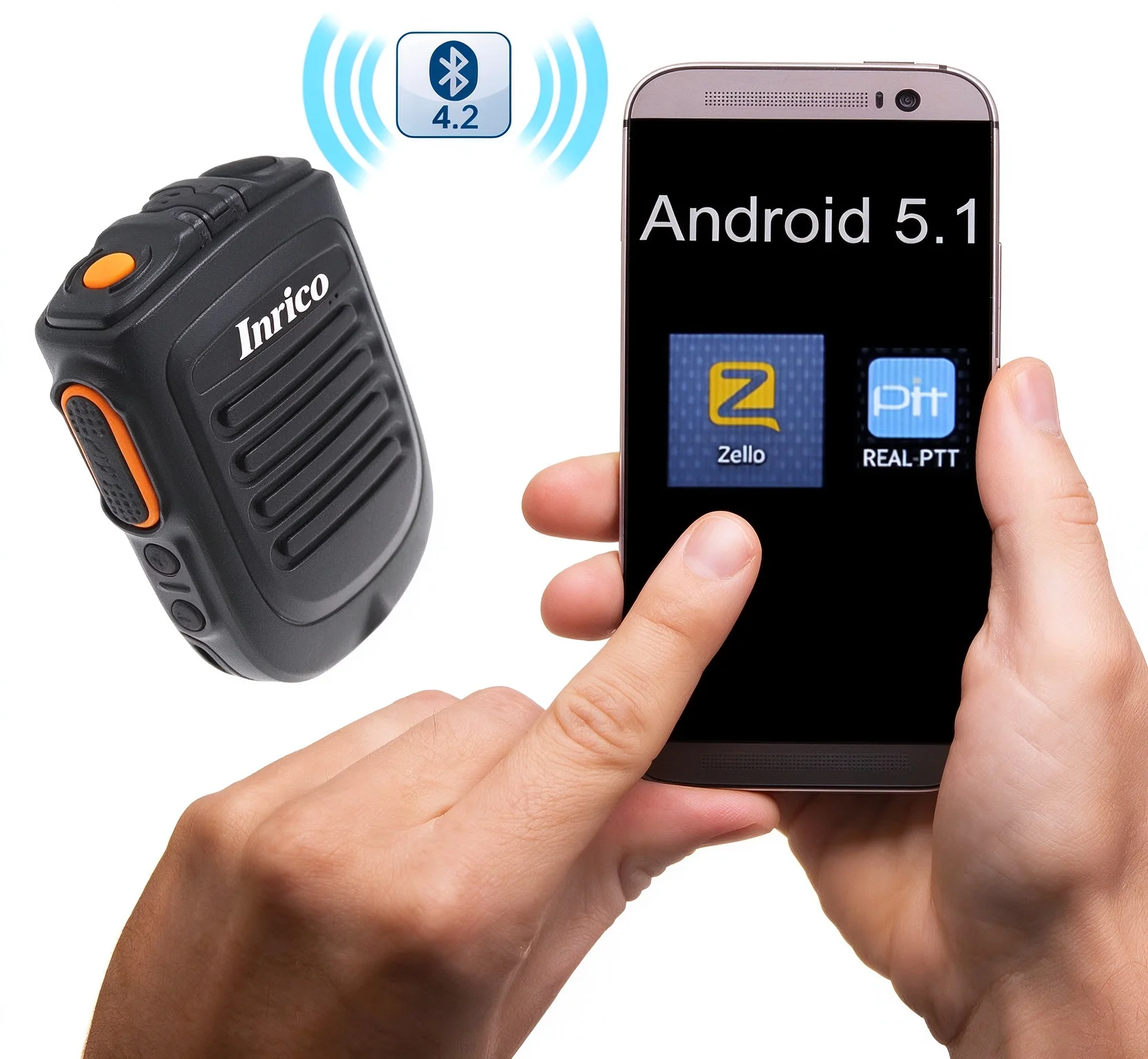 Bluetooth Microphone B01 Handheld Wireless Microphone for 3G 4G Newwork IP Radio With REALPTT ZELLO App Android Mobile Phone