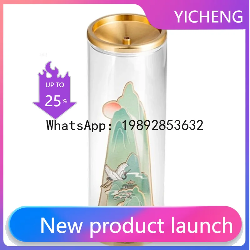 

Fg glass smoke backflow incense burner brass hollow backflow incense chinoiserie aromatherapy gift box set gift agarwood