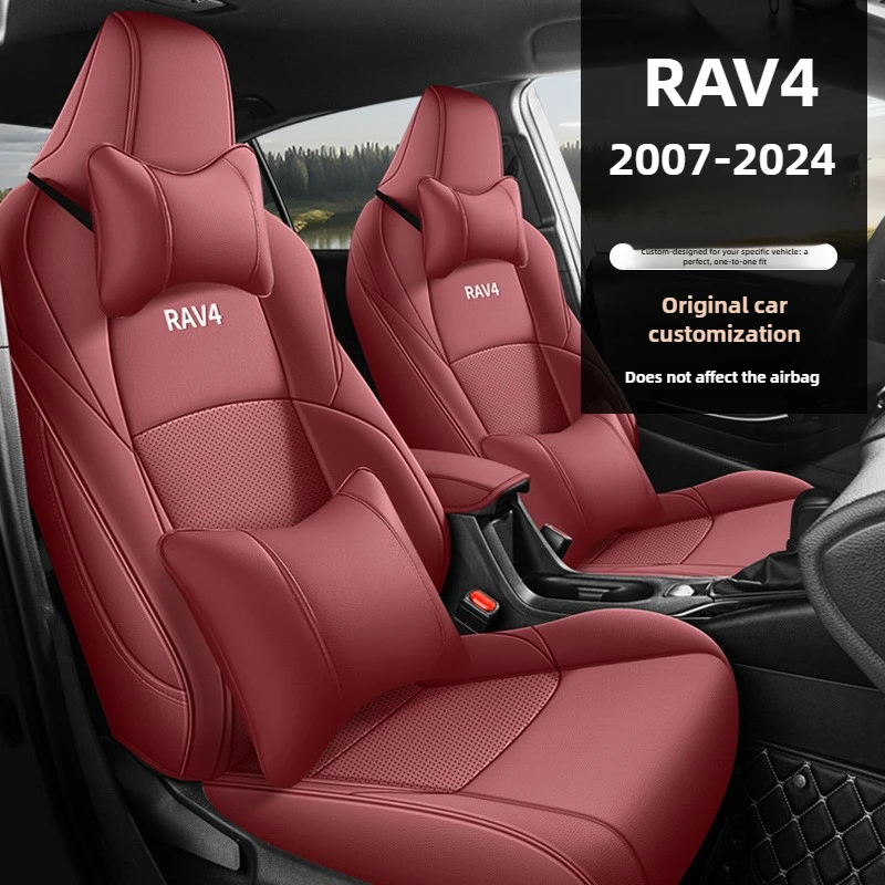 

Custom Car Seat Covers Full Set For Toyota RAV4 2007 2008-2020 2021 2022 2024 Waterproof Leather Cushion Seat Protective Cover