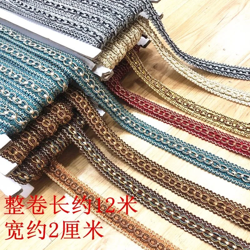 

12Meters 20mm Embroidery Lace For Carnival Cosumes Ribbon Lace Wave Crochet Gold Blue Coffee Braid Trims Curtain Sewing Band