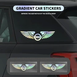 Reflective Colorful Angel Wings Laser Car Logo Stickers For Nissan J10 X-Trail Qashqai Juke Leaf Micra NOTE Patrol Gadgets