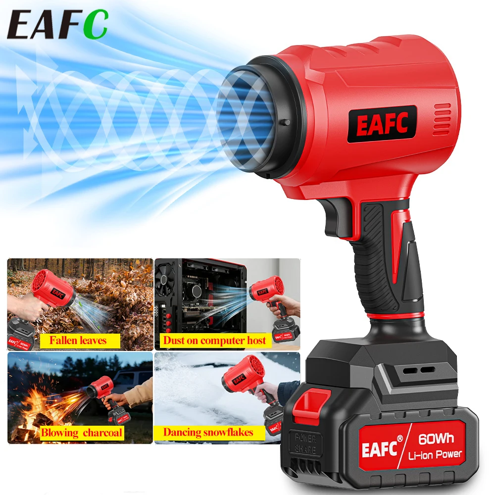 Ventilador Turbo sin Escobillas Portátil EAFC, Secador de Pelo de Alta Potencia, Ventilador Turbo Jet de Viento Fuerte, Soplador de Aire Portátil, Herramienta para Soplar Polvo