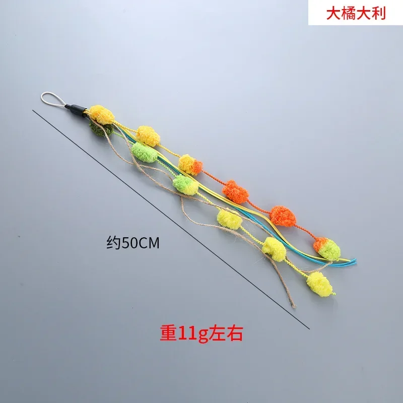 Pet Cat Replacement Head Toy Telescopic Cat Stick Plush Feather Teasing Cat Teaser Stick Replace Head Insect Pet Supplies