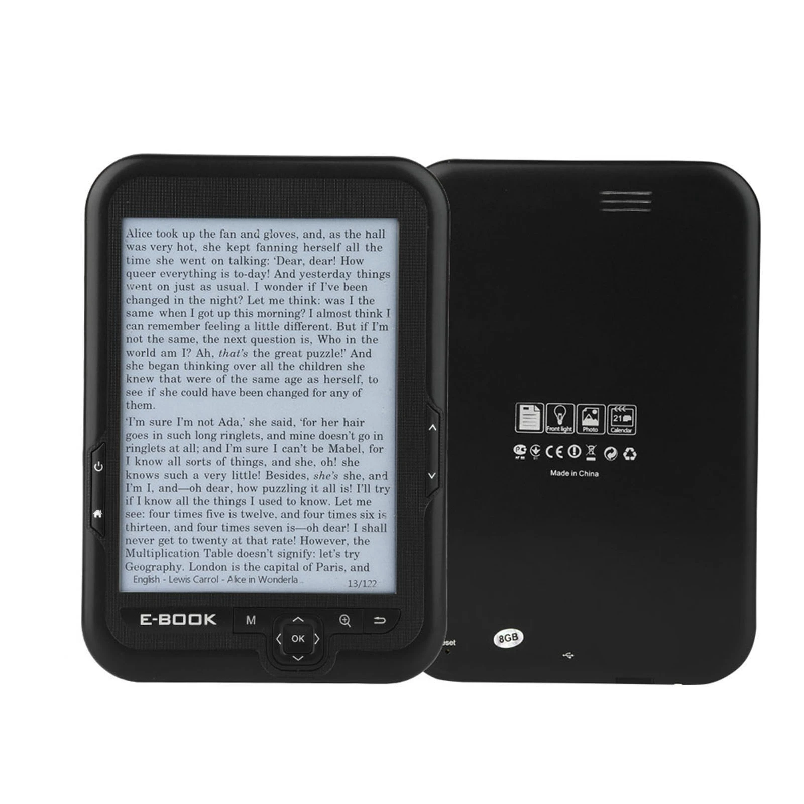 قارئ الكتب الإلكترونية الممتاز لحماية العين EInk 6 بوصة Ereader 600X800 دقة عرض 300 ديسيبل متوحد الخواص غطاء أزرق 8 جيجابايت خفيف الوزن