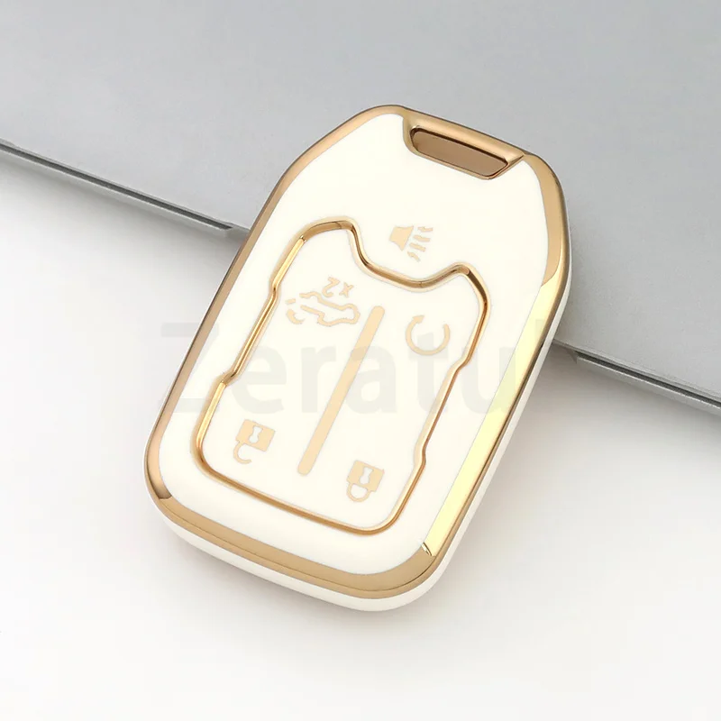 5 Buttons TPU Car Smart Remote Key Case Cover for Chevy Chevrolet Suburban Tahoe for GMC Terrain Yukon XL Shell Fob Holder Bag view 4