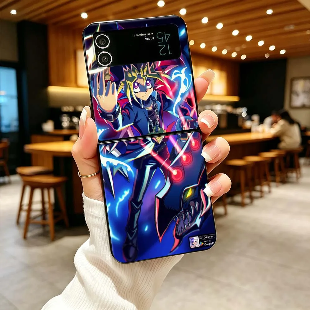 Anime Duel Monsters Comics Phone Case For Samsung Galaxy Z Flip 3 4 5 6 7 5G Matte Non-slip PC Shockproof Black Hard Cover