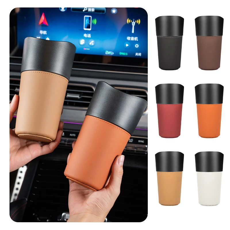 

Car Trash Can Waterproof Water Cup For Porsche Panamera Cayenne 911 718 Macan Taycan Boxster 918 970 991 Storage Box Garbage Cup