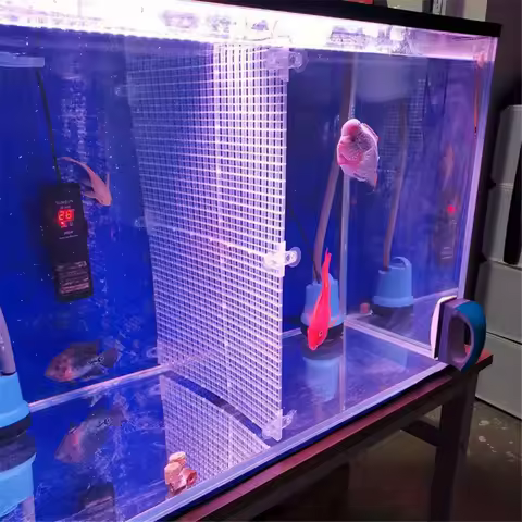 Aquarium Bottom Grid Panel - Durable Plastic Fish Tank Isolation Panel, Compatible with Water Flow and Sedimentation Filters