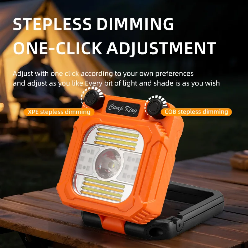 Folding Camping Lantern with Stand Rechargeable Dimming Bright Work Floodlight Portable Hand Crank Outdoor Hiking Emergency Lamp