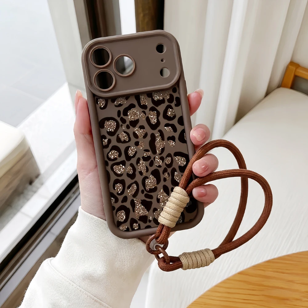 Handyhülle für Samsung Galaxy Note 20 S25 S26 Plus S24 FE S25 S24 Ultra A55 A56 5G Glitzer Leopardenmuster Lanyard Silikonhülle – Detail 6