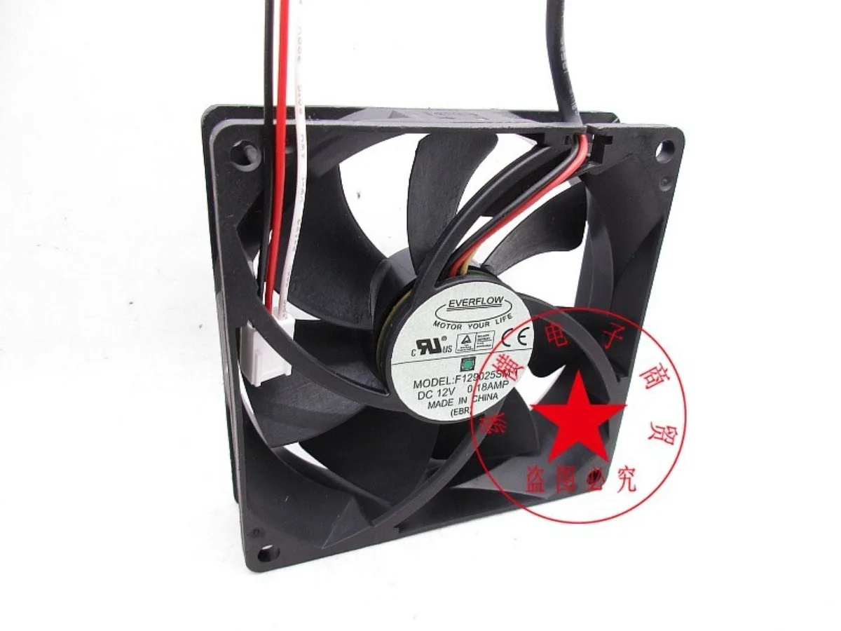 For EVERFLOW F129025SMT DC12V 0.18A 9CM 3-wire cooling fan