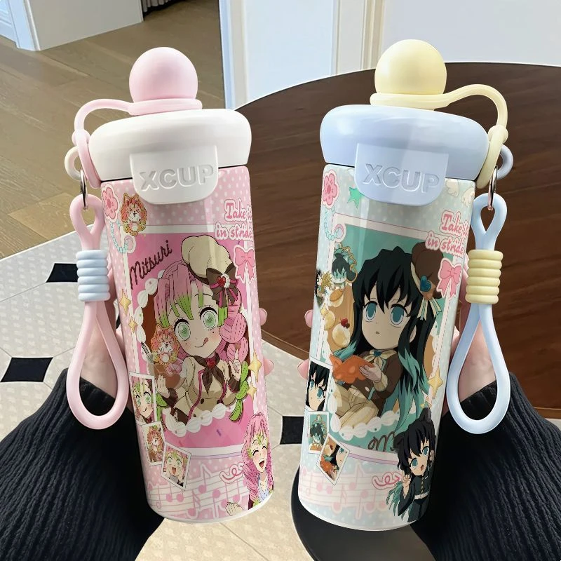 

Demon Slayer Insulated Water Bottle Mitsuri Kanroji Muichiro Tokito 600ml Stainless Steel Summer Cold Mug Outdoor Portable Gift