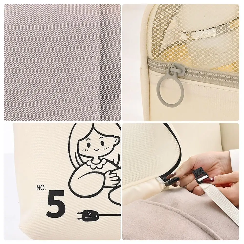 Beige Travel Organizer Storage Bag Multi-size Multi-functional Suitcase Subpackage Bag Foldable Zipper Bag Visible Packing Bag