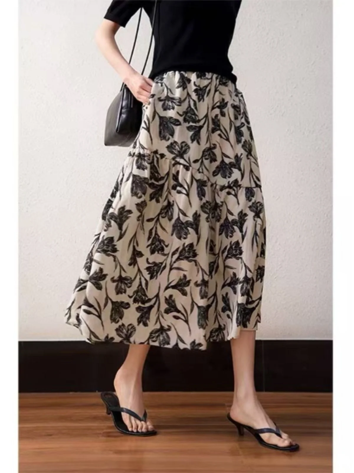 

Весна 2025: Женская юбка А-силуэта с принтом, на резинке, стройнящая, модная, премиум-класса, из полиэстера, с драпировкой