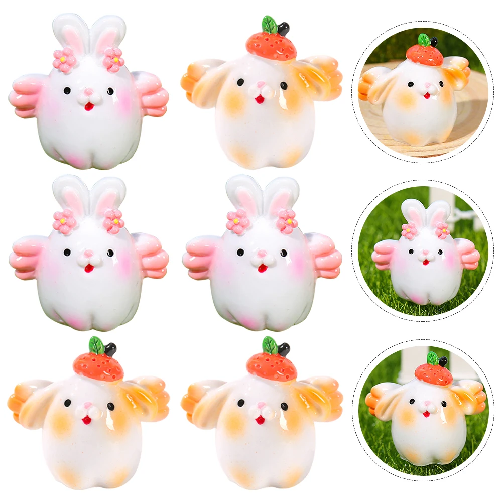 6-teilige Dekorationen, simulierte Tierornamente, Kunstharzfiguren, kleine Tiere, Mini-Statuen