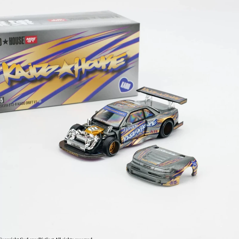 

In Stock: 1:64 Kaido#235 Silvia S13-R Alloy Open-Top Car Model. Static display of the car model. Must-have collection item.