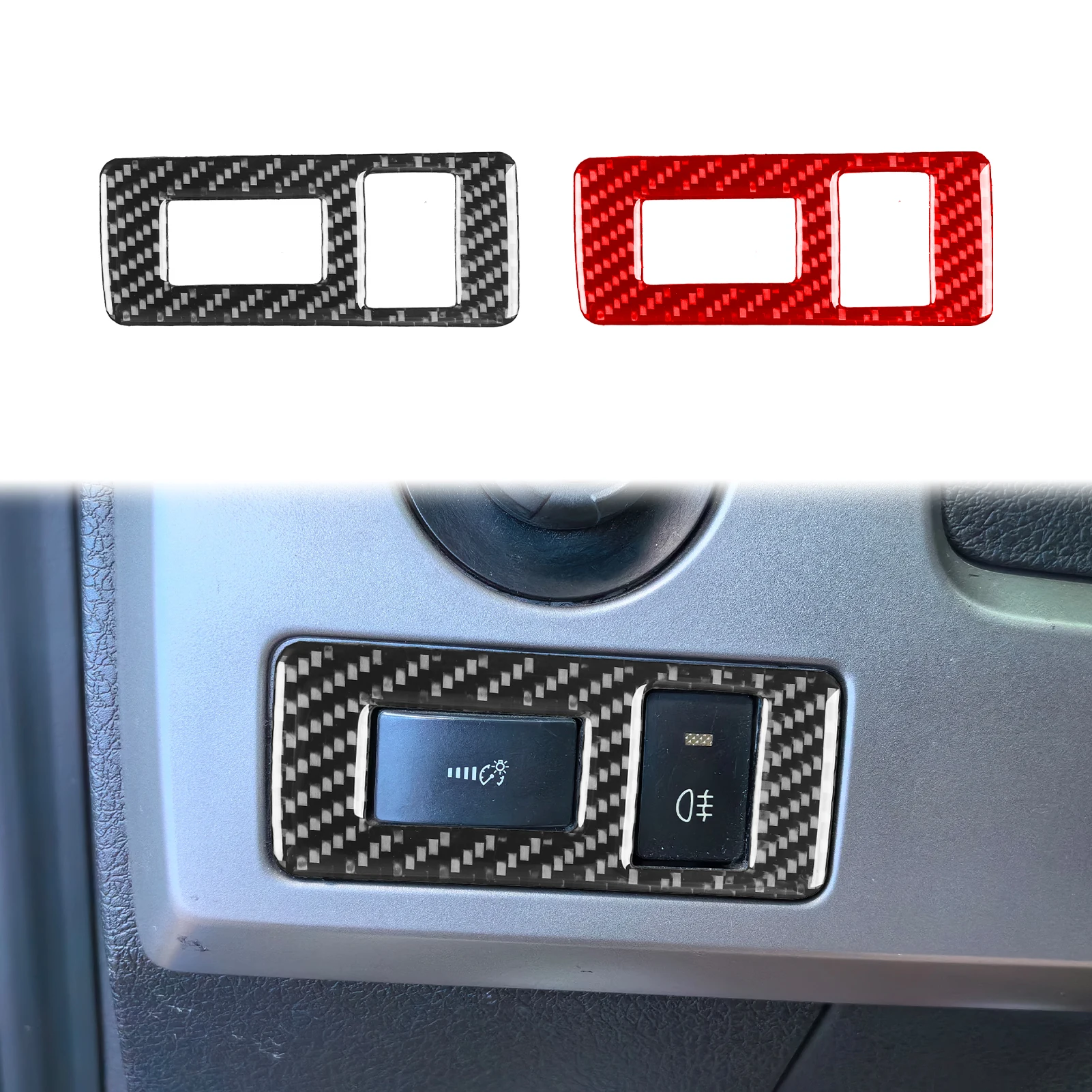 For Ford F-150 Raptor 2009-2014 Car Interior Trim Accessories Real Soft Carbon Fiber Stickers Headlight Switch Panel