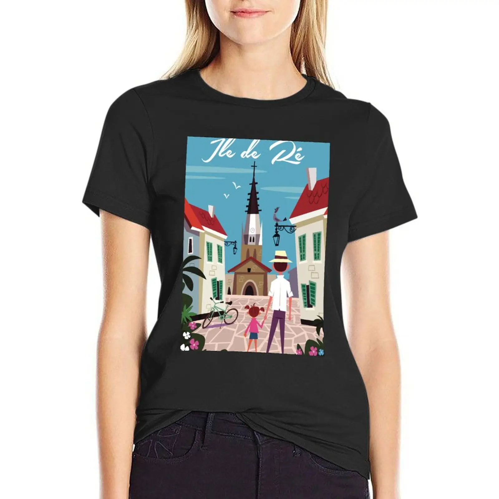 

le de Ré poster T-Shirt korean fashion customizeds oversized customs t shirts for Women
