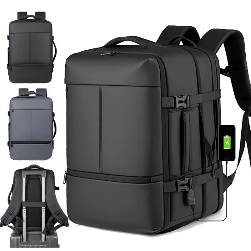 

Scalable Computer Backpack For Men Large Capacity Business Travel Bagpack Multiple Pockets Working Laptop Bag USB Charging