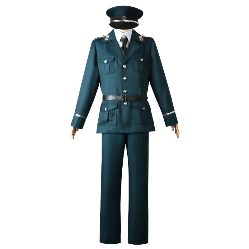 Costume de Cosplay de Famille Yuri Briar Spy X, Uniforme de Policier Vert, Manteau, Pantalon, Chapeau, Ceinture, Costumes de Carnaval d'Halloween pour Hommes et Femmes