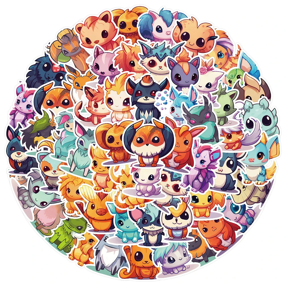 10/30/50PCS Cute Pokemon Eevee Stickers Anime Cartoon Graffiti Decals Toys DIY Notebook Laptop Phone Waterproof Sticker for Kids