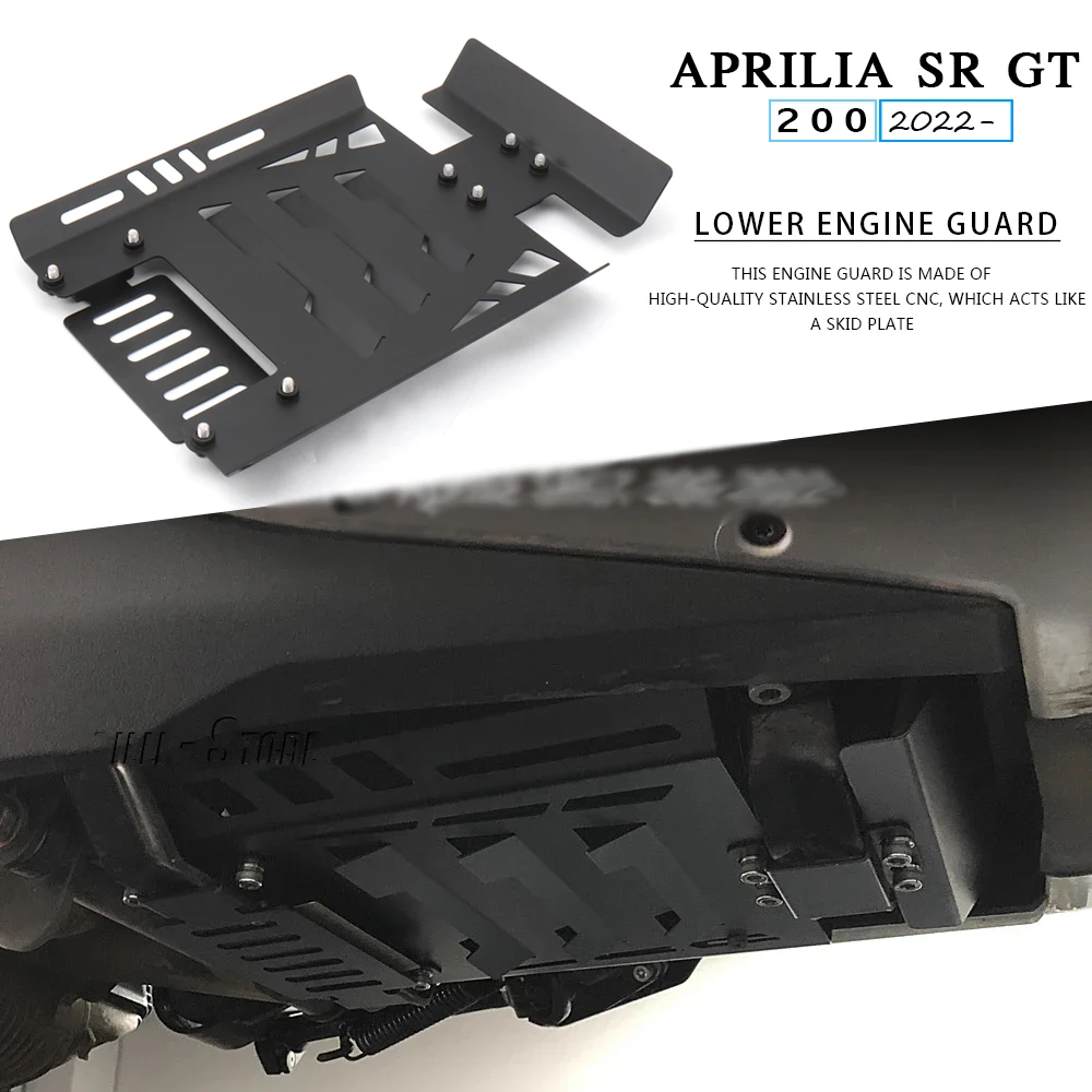 For APRILIA SR GT200 SRGT200 New Motorcycle Skid Plate Lower Engine Base Chassis Guard Protection SRGT 200 Srgt200 2022 2023