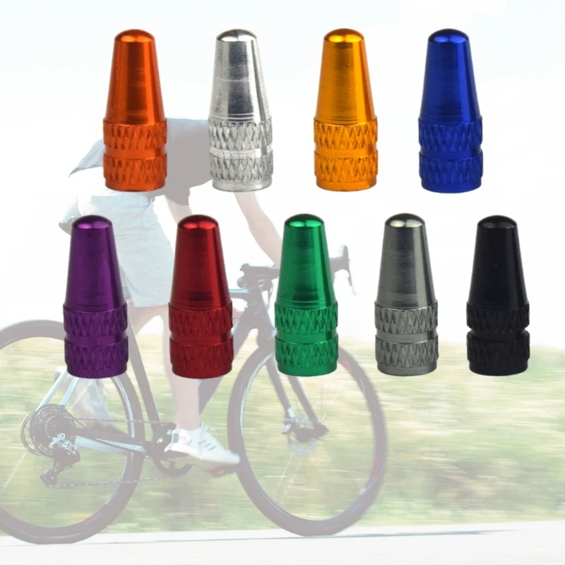 4Pcs Aluminum Alloy Bike Tire Caps Air Dust Covers Bike Valves Stem Caps Cycling Tire Air Valves Caps Easy to Install