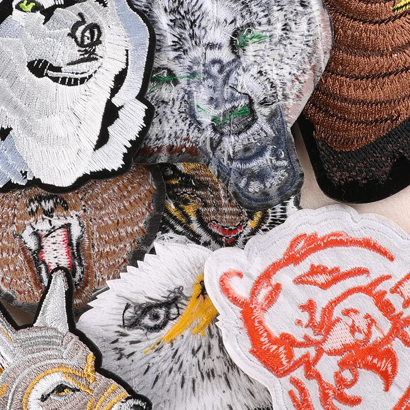 Tiger Wolf Patches für Kleidung Jungen Tiere Bär Eisen auf bestickt Thermocollant Stoffe Jacken Thermo Mochila Nähen Parches – Detail 19