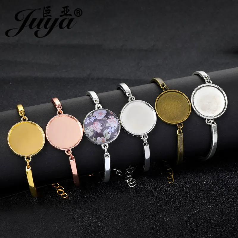 4 sztuk/partia bransoletka Cabochon podstawa bransoletki ustawienia pusta taca dla majsterkowiczów komponenty do wyrobu biżuterii akcesoria rzemieślnicze biżuteria pulseras