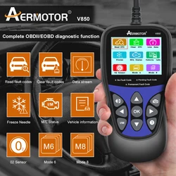 Aermotor V850 Car Full OBD2 Diagnostic Tools Automotive Professional Code Reader Scanner Check Engine Free Update pk ELM327