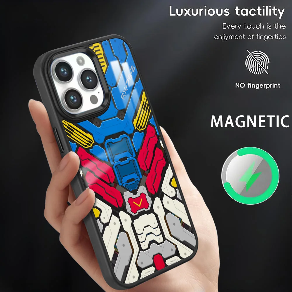 

Anime G-GundamMS Phone Case For iPhone 16 15 14 13 12 11 Pro Max Plus Mini Magnetic Magsafe Wireless Charging Cover