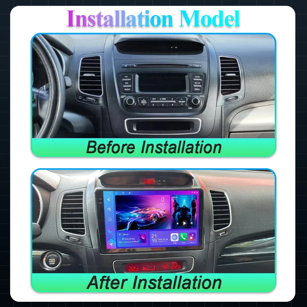 Android 16 For Kia Sorento 2013-2014 Car Radio Gps Android Stereo Player 2din Head Unit Navigation Mirror Link Touch Screen 5g