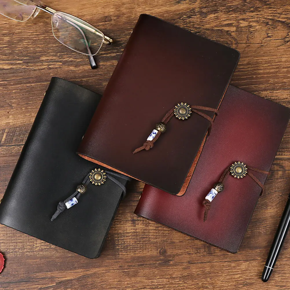 

Journal Notepad A7 Vintage Loose Leaf Refillable Diary Notebook for Men Women Students Travel Daily Planning Portable