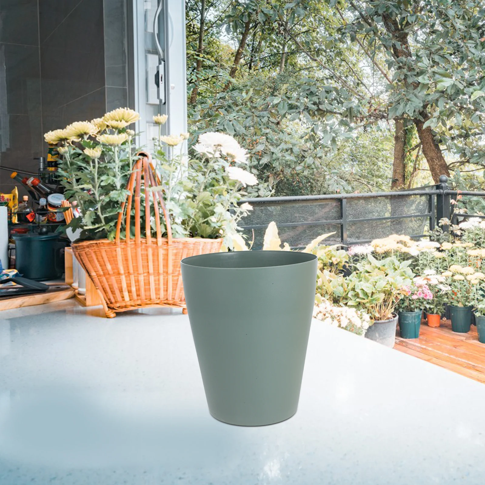 

3Pcs Household Trash Bin No Lid Design PP Material for Office Bedroom Home Use Trash Can Garbage Can Waste Bucket