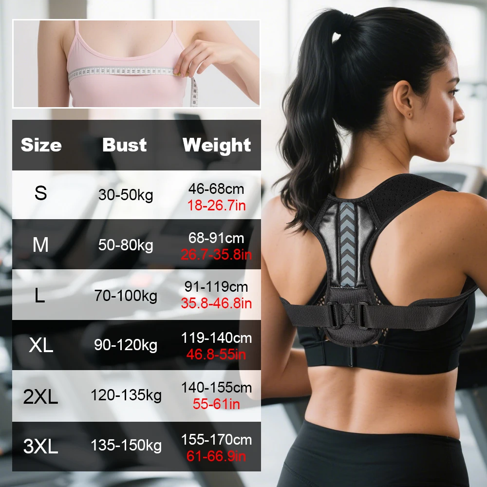 Posture Corrector Upper Back Brace Neck Shoulder Back Support Brace Pain Belt For Women Men Braces Spine Straightener Breathable view 5