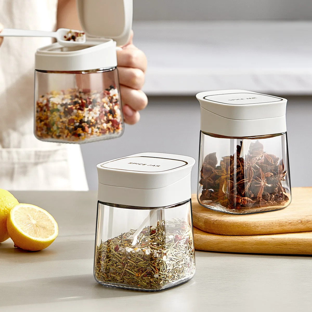 

Glass Seasoning Jar, Salt Jar, Kitchen Supplies, Seasoning Bottle, Seasoning Storage Box