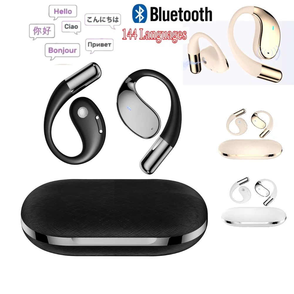 Translator Earbuds YYK-Q39 3-in-1 Bluetooth 5.4 AI Translation Earphone Real-Time Translator Ear Hook Noise Cancelling Earphone