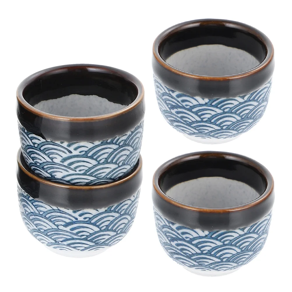 

4 Pcs Glass Ceramic Saki Cup Tea Mugs Japanese-style Sake Kit Ceramics Coffee Cups