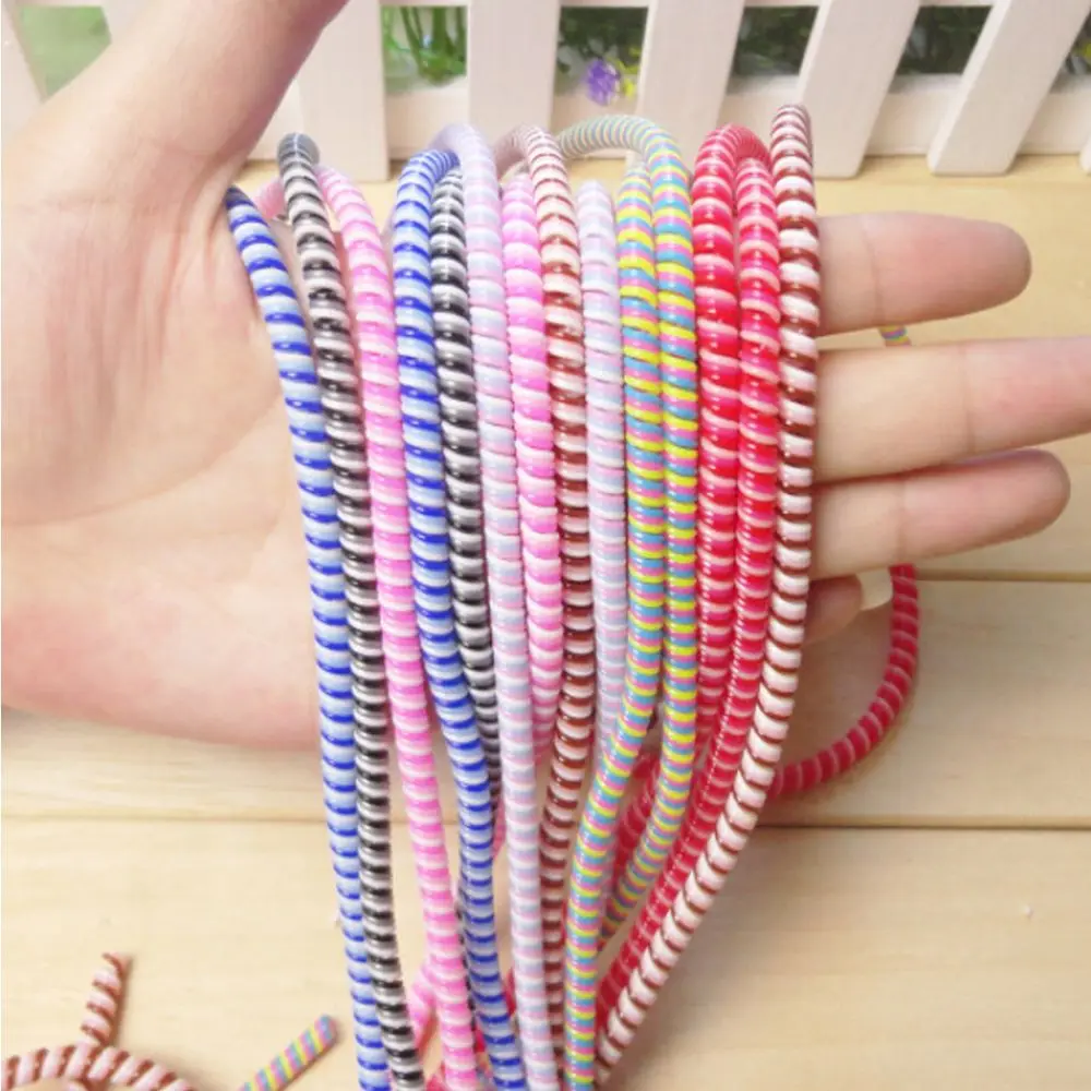 TPU Material Earphone  Cover Fashion Telephone Line Cable Protector Data Line Case Bobbin Winder Rope Protection