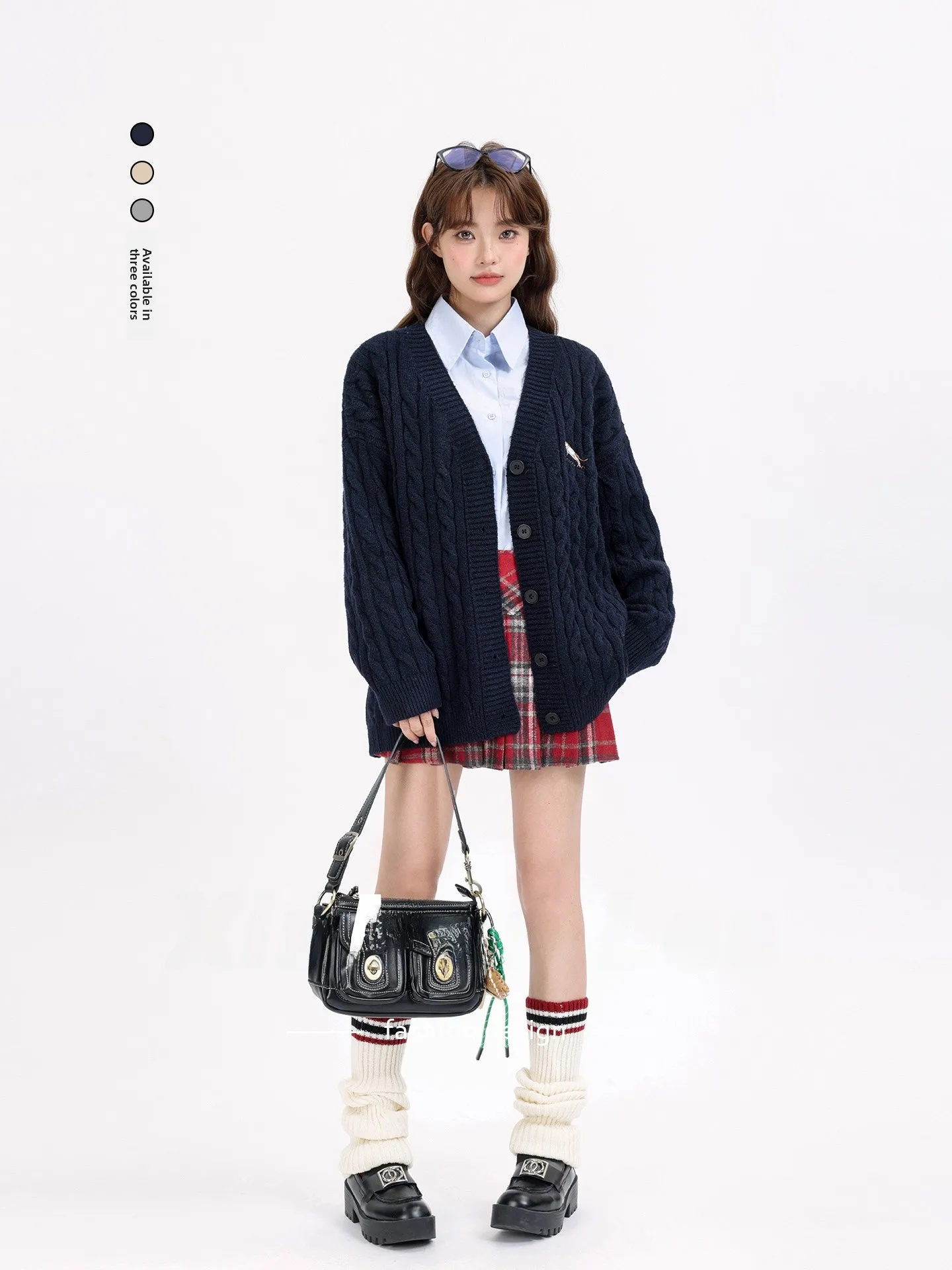 

Женский повседневный свободный свитер с v-образным вырезом, кардиган, осень-зима, модная винтажная трикотажная верхняя одежда, удобное универсальное пальто