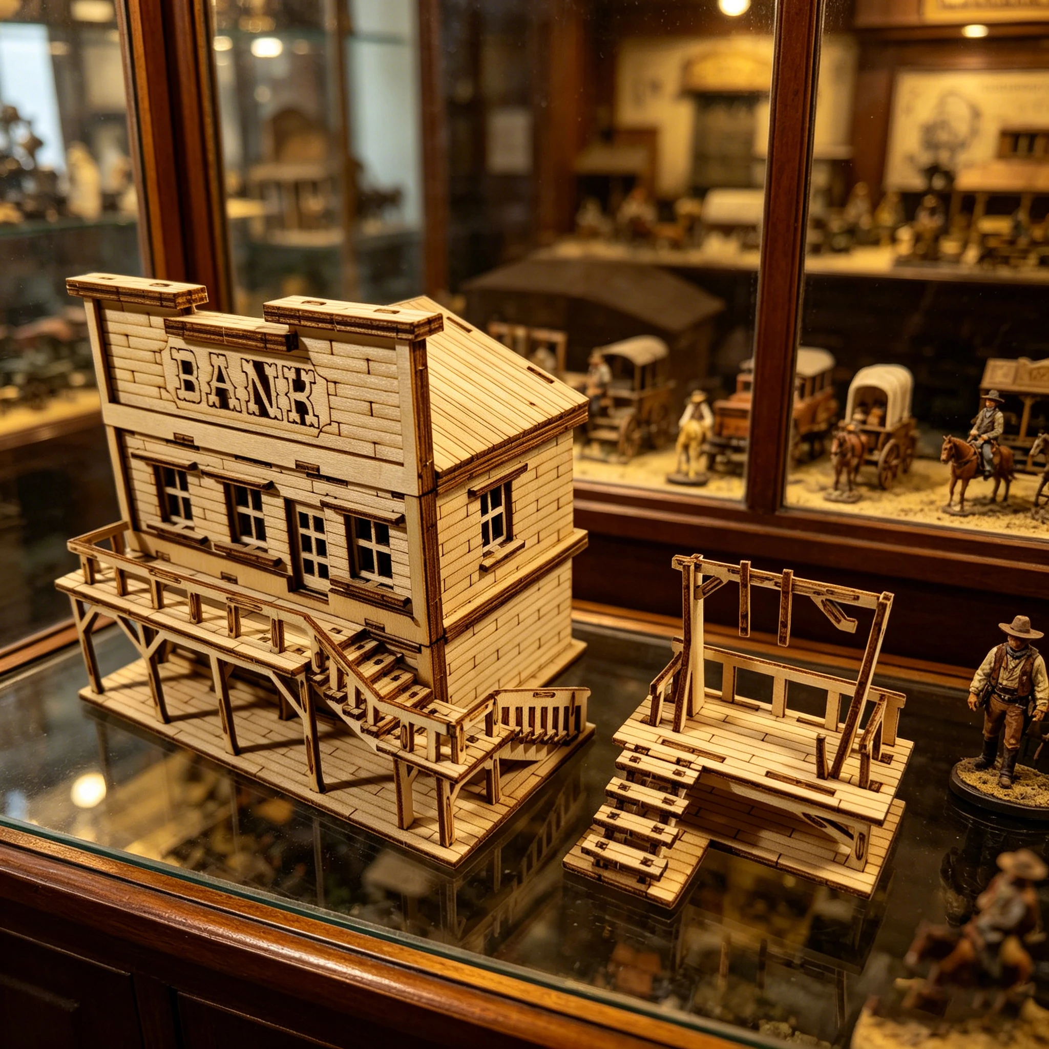Old West Bank Wooden Puzzle Set, 3D Assembly Kit for Hobbyists & Collectors