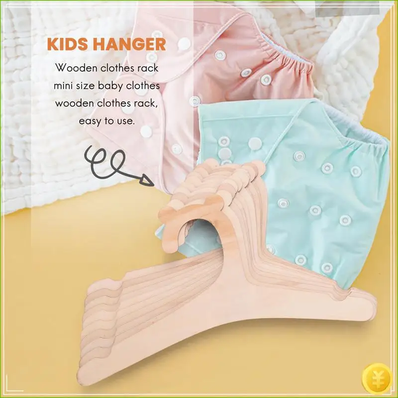 10 Pcs Wooden Hanger For Baby Clothes Natural Wood Hanger For Baby Clothes Hanger Rack Room Nursery Decor For Kids