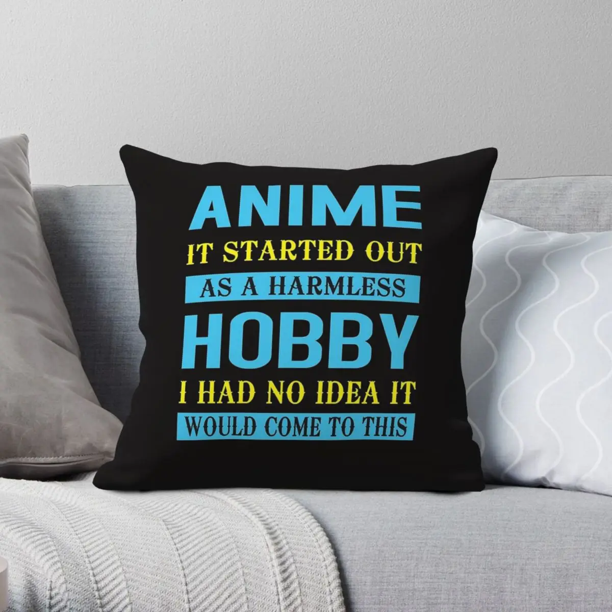 Anime It Started As A Harmless Hobby Pillowcase Polyester Linen Velvet Printed Zip Decorative Pillow Case Car Cushion Case